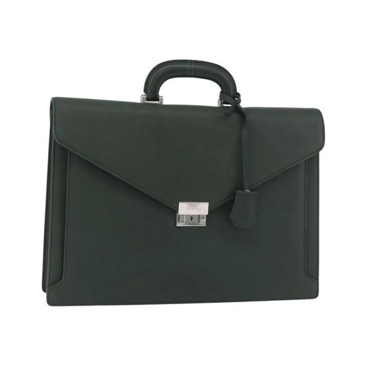 Burberry Briefcase Leather, Green, Leather, Briefcase