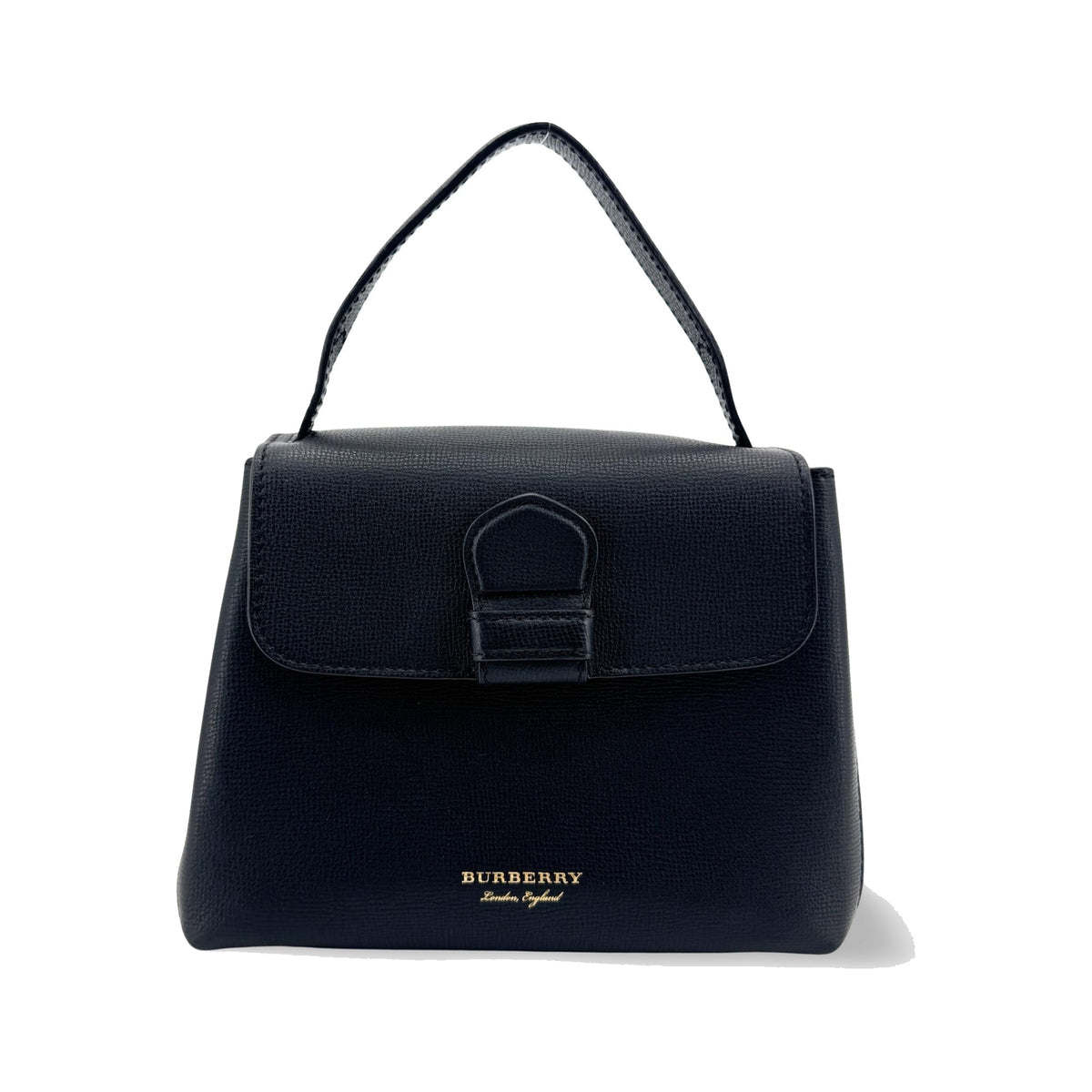 Burberry Camberley Top Handle Leather, Black, Leather, Handbag