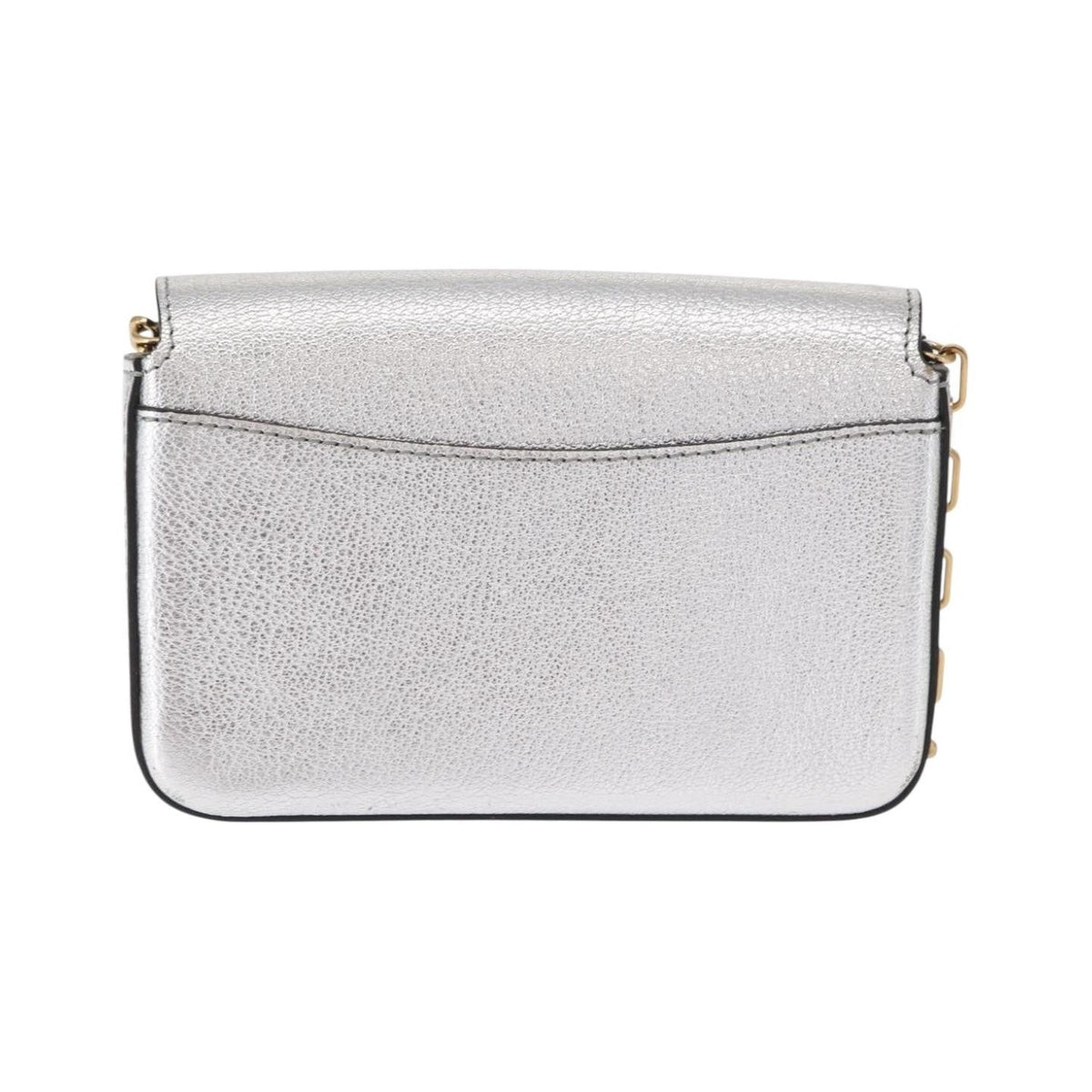 Burberry D-Ring Chain Leather, Silver, Leather, Shoulder Bag