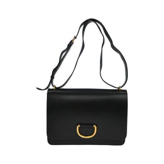 Burberry D-ring Leather, Black, Leather, Shoulder Bag