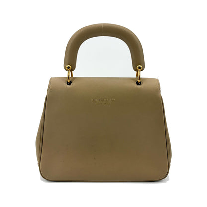 Burberry DK88 Top Handle Leather, Beige, Leather, Handbag
