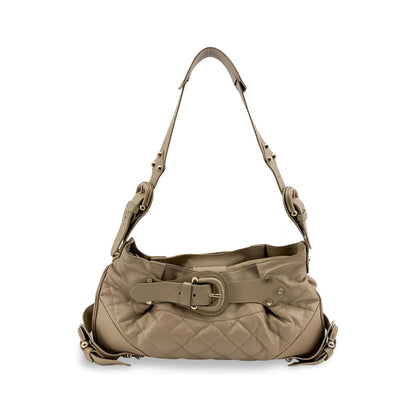 Burberry Enmore Quilted Leather, Beige, Leather, Shoulder Bag