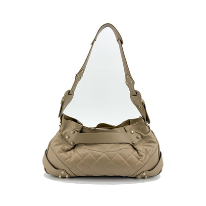 Burberry Enmore Quilted Leather, Beige, Leather, Shoulder Bag