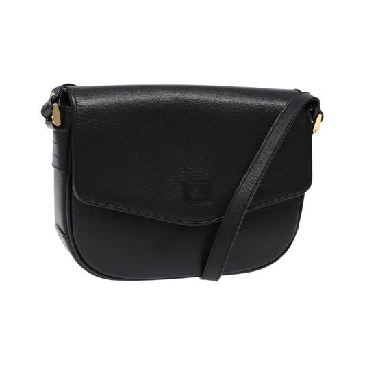 Burberry Flap Shoulder Leather, Black, Leather, Shoulder Bag