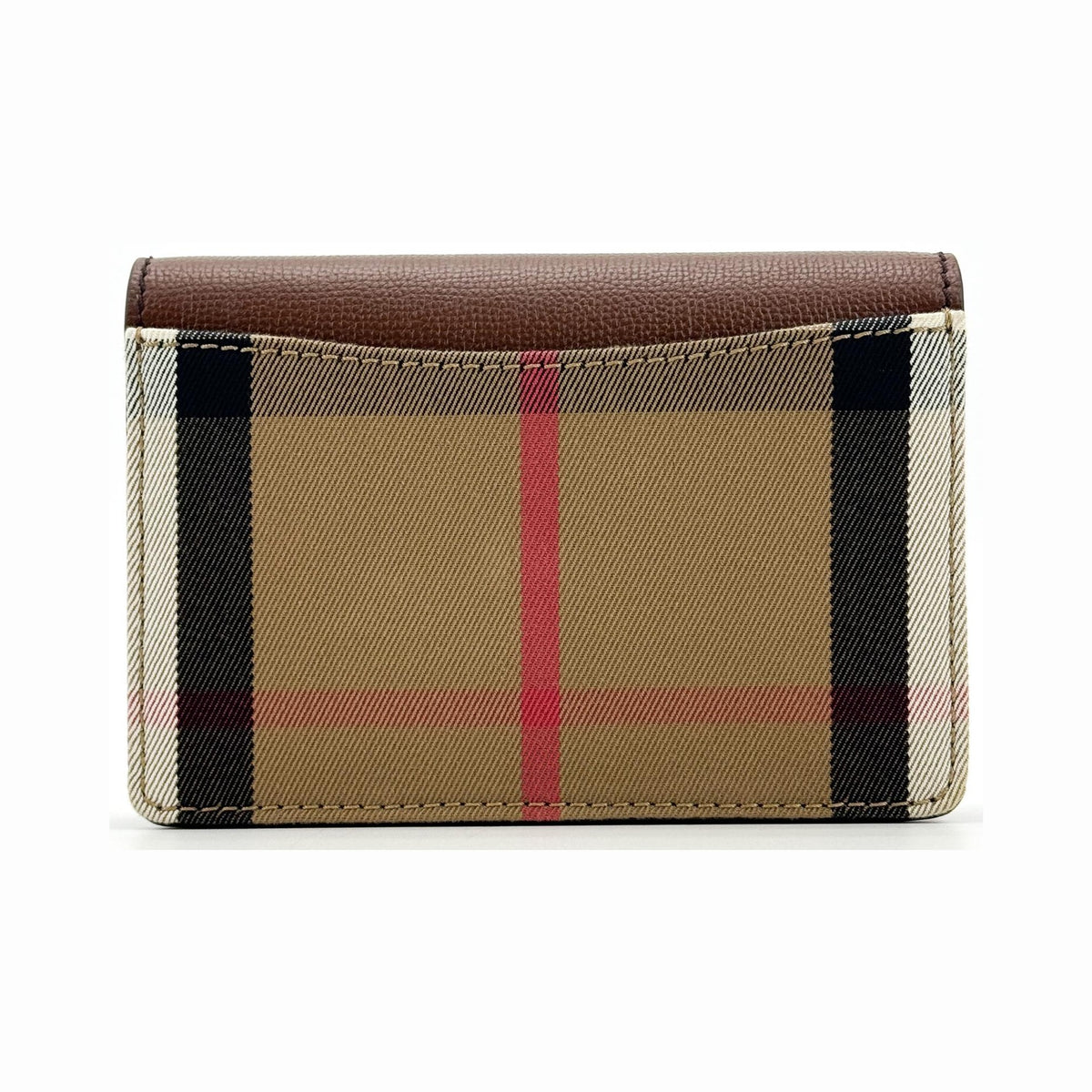 Burberry Folding Vintage Check Canvas and Leather, Brown, Leather, Wallet