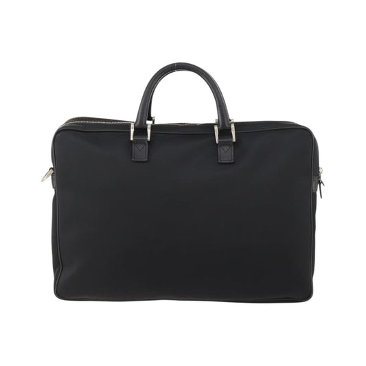 Burberry Front Zip Pocket Convertible Leather, Black, Nylon, Briefcase