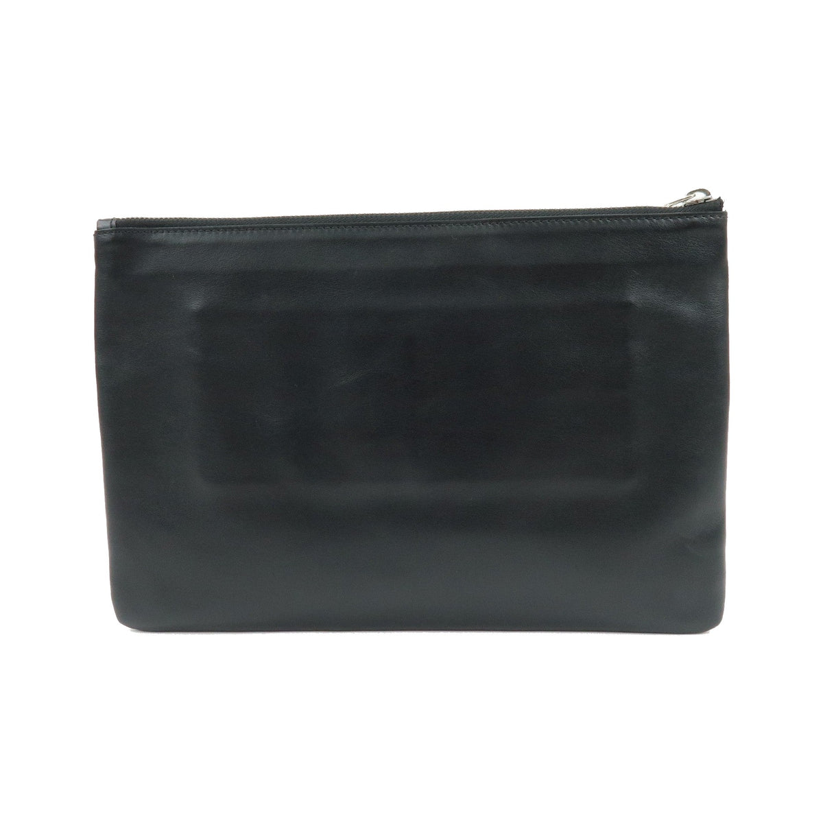 Burberry Logo Zip Printed Leather, Black, Leather, Clutch