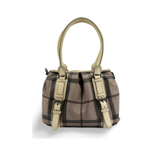 Burberry Manor Quilted Leather, Black, Canvas, Handbag