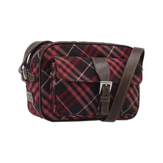 Burberry Nova Check Blue Label Nylon, Burgundy, Nylon, Shoulder Bag