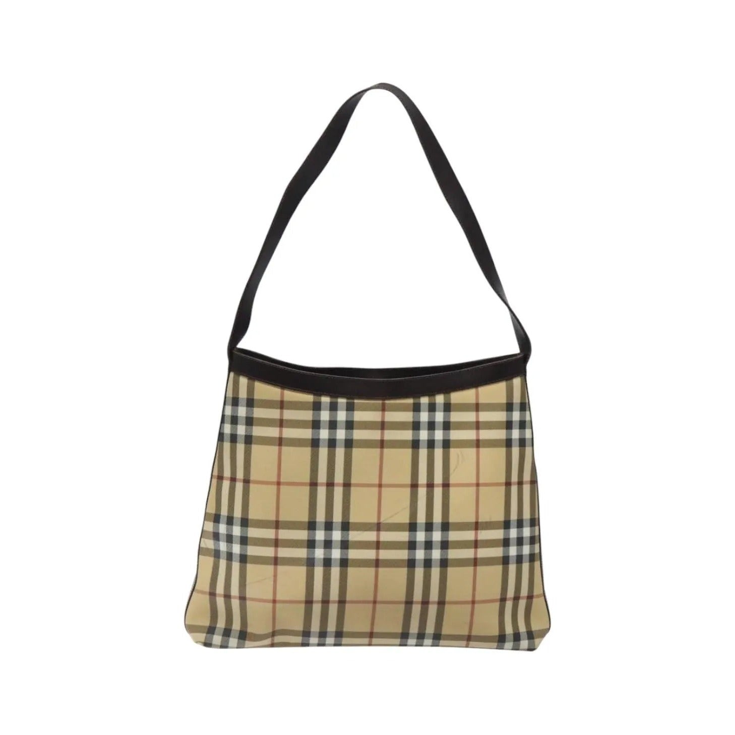 Burberry Nova check Canvas and Leather, Beige, Canvas, Shoulder Bag