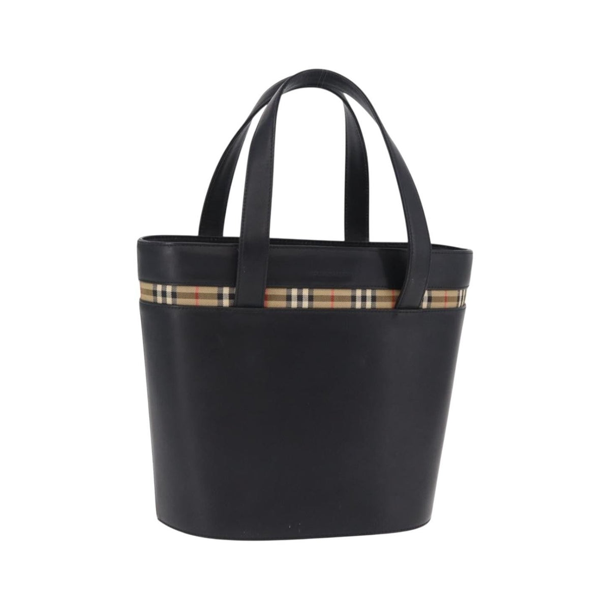 Burberry Nova Check Canvas and Leather, Black, Leather, Handbag