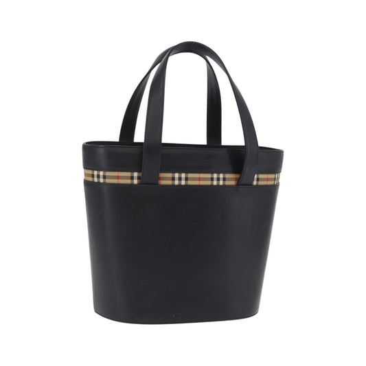 Burberry Nova Check Canvas and Leather, Black, Leather, Handbag