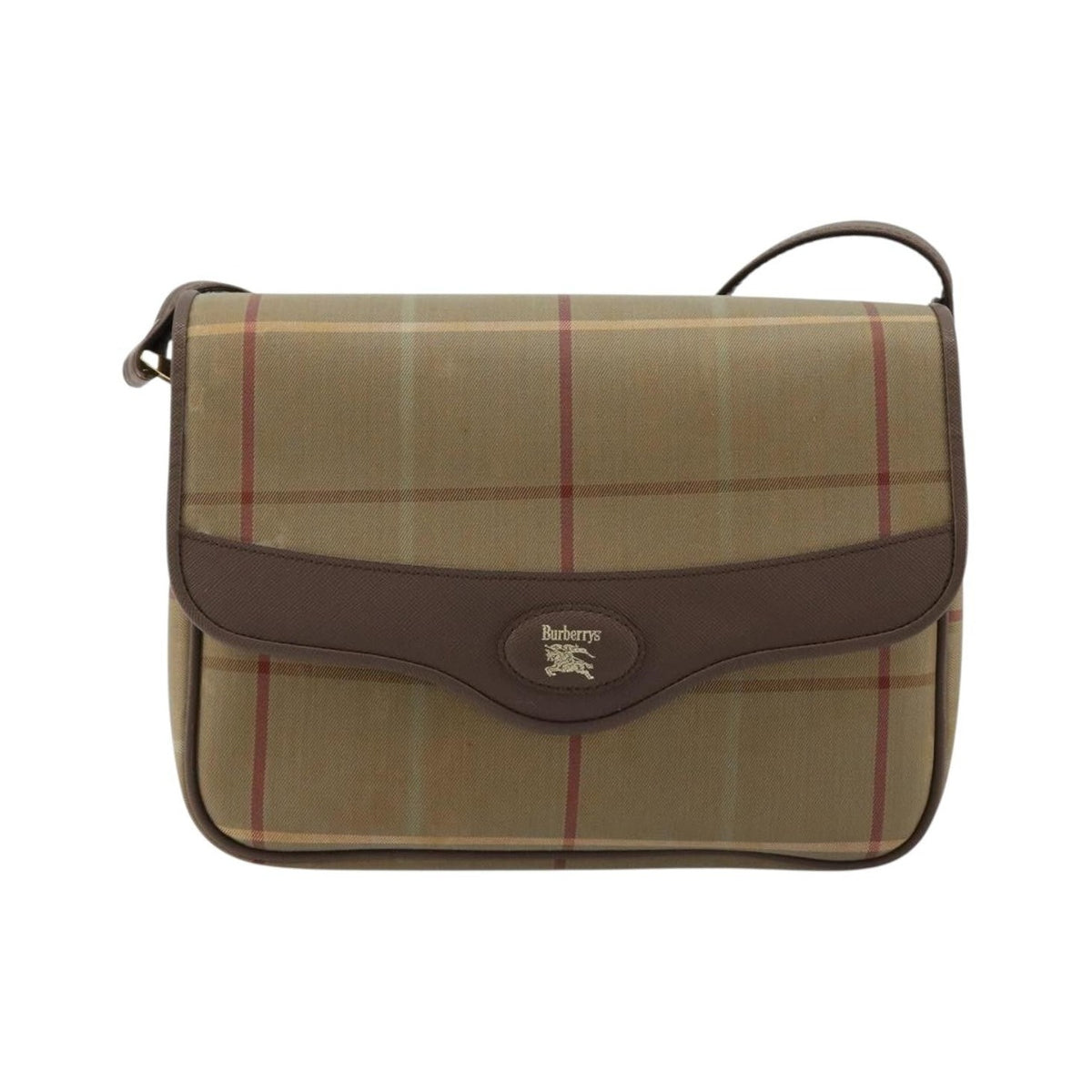Burberry Nova Check Canvas and Leather, Brown, Canvas, Handbag