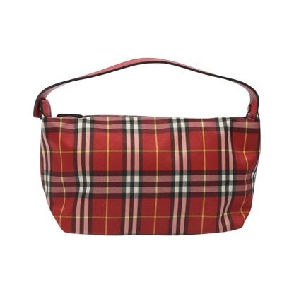 Burberry Nova Check Handbag Leather and Nylon, Red, Nylon, Handbag