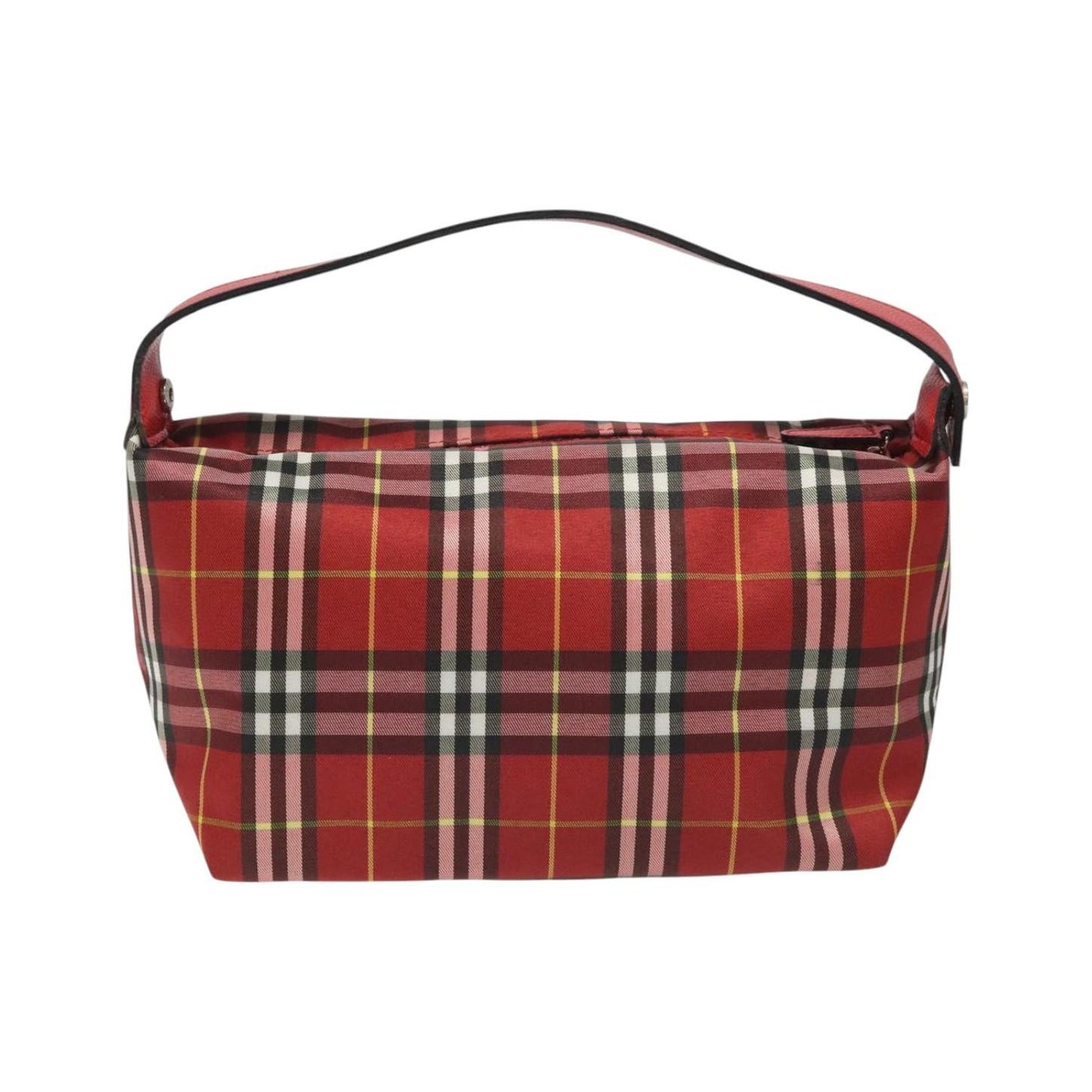 Burberry Nova Check Handbag Leather and Nylon, Red, Nylon, Handbag