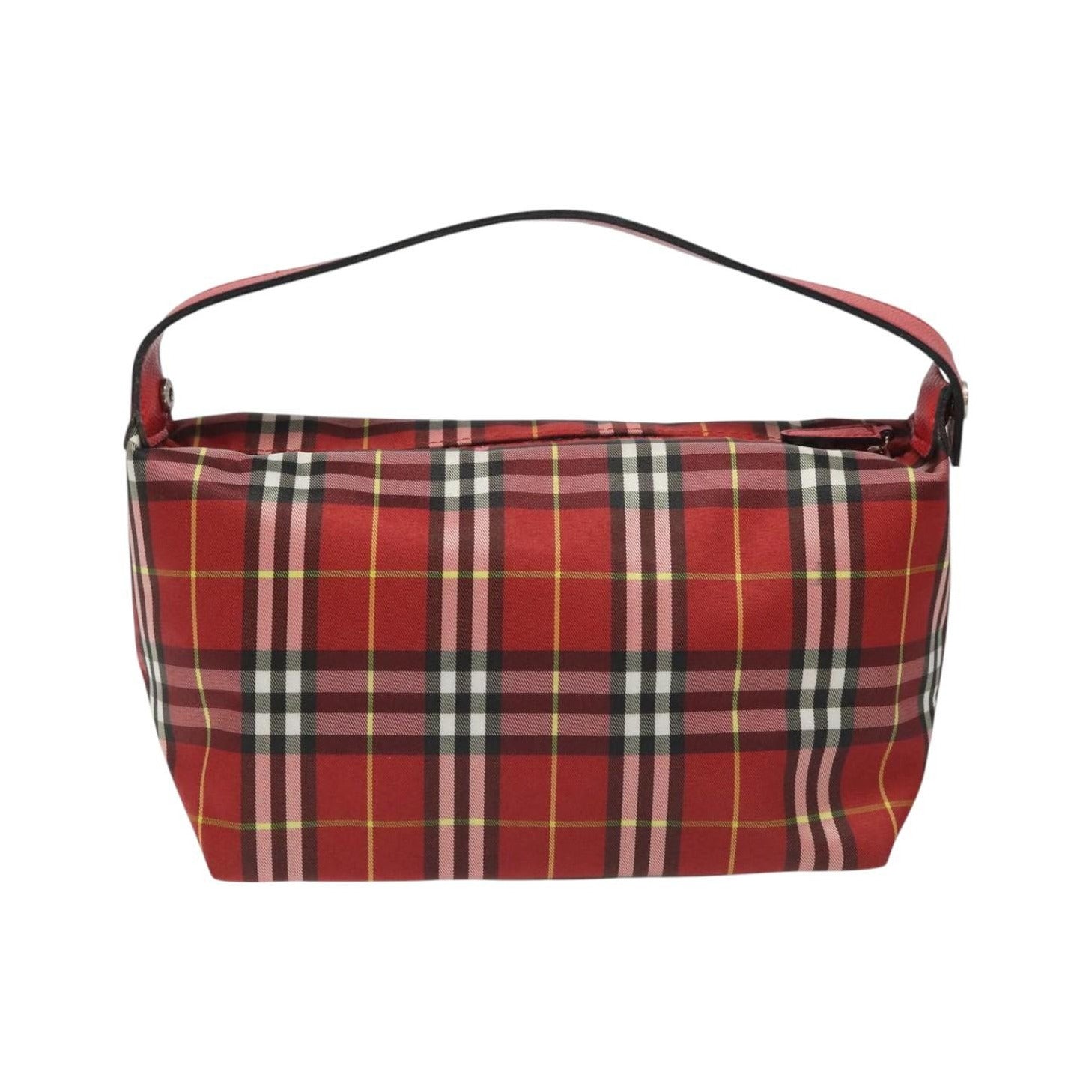 Burberry Nova Check Handbag Leather and Nylon, Red, Nylon, Handbag