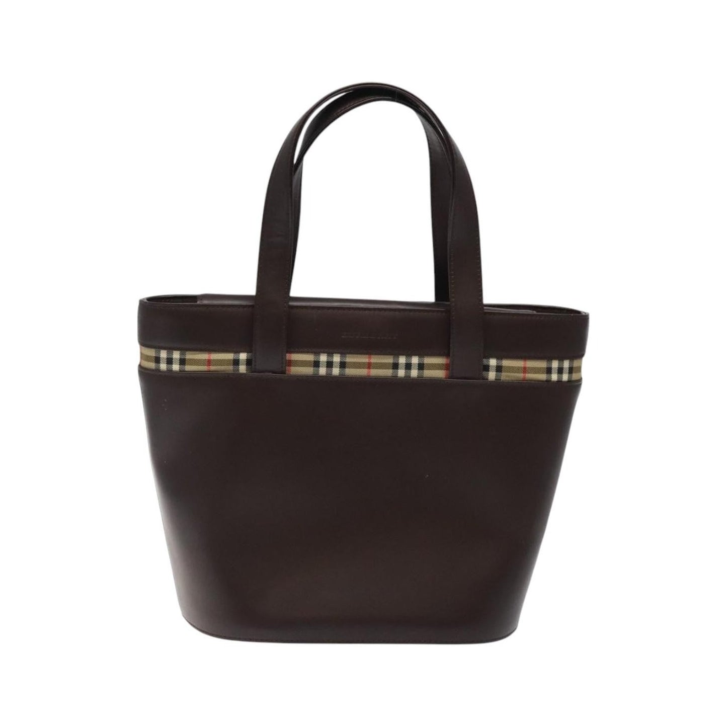 Burberry Nova check Leather, Brown, Leather, Handbag