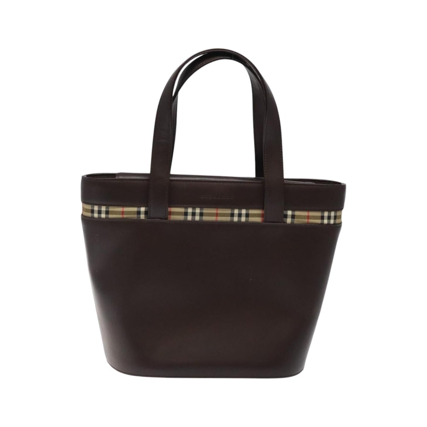 Burberry Nova check Leather, Brown, Leather, Handbag
