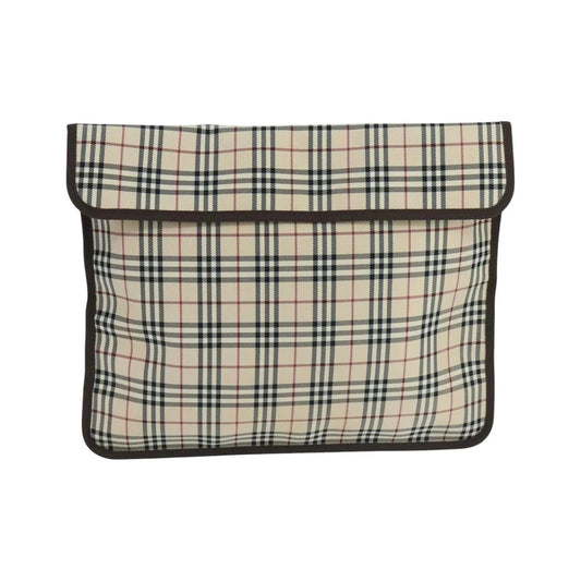 Burberry Nova check Pochette Canvas, Beige, Canvas, Clutch