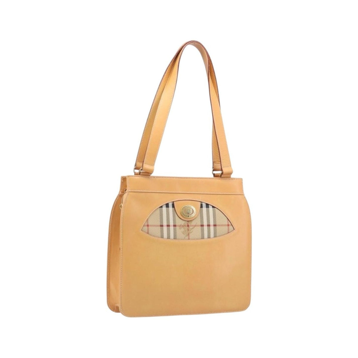 Burberry Nova Check Shoulder Bag Leather, Beige, Leather, Shoulder Bag