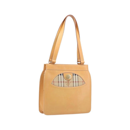 Burberry Nova Check Shoulder Bag Leather, Beige, Leather, Shoulder Bag