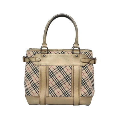 Burberry Nova Check Tote Canvas and Leather, Beige, Canvas, Tote Bag