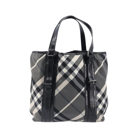 Burberry Nova Check Tote canvas check pattern, Black, Nylon, Handbag