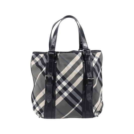 Burberry Nova Check Tote canvas check pattern, Black, Nylon, Handbag