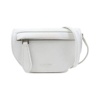 Burberry Olympia Flap Leather, White, Leather, Handbag