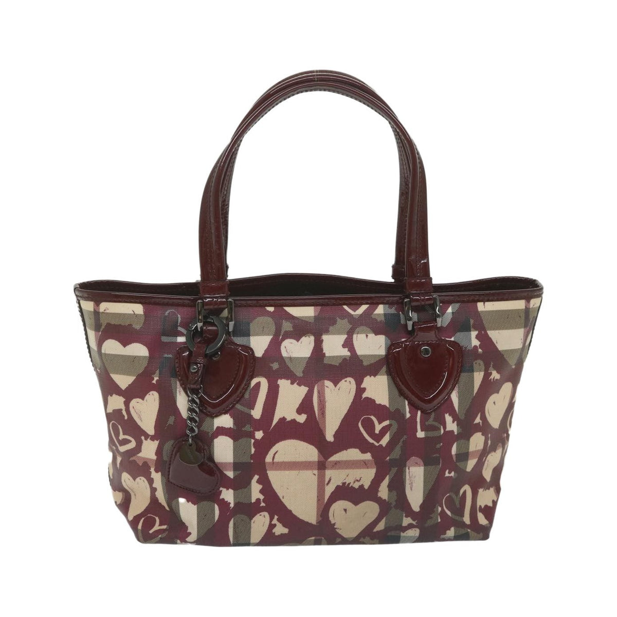 Burberry Open Nova Check Heart Coated Canvas, Multicolour, Canvas, Tote Bag