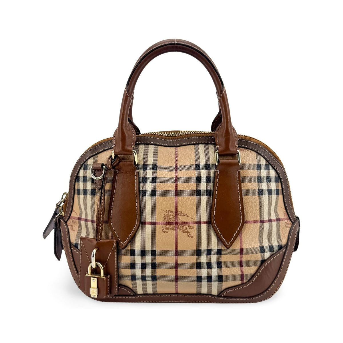 Burberry Orchard Haymarket Coated Canvas, Brown, Canvas, Handbag