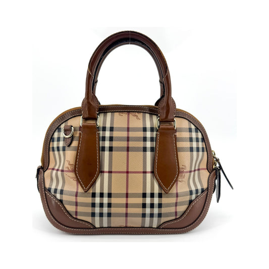 Burberry Orchard Haymarket Coated Canvas, Brown, Canvas, Handbag