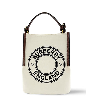 Burberry Peggy Logo Bucket Canvas, Beige, Canvas, Handbag