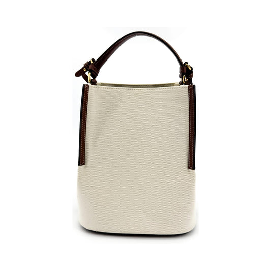 Burberry Peggy Logo Bucket Canvas, Beige, Canvas, Handbag