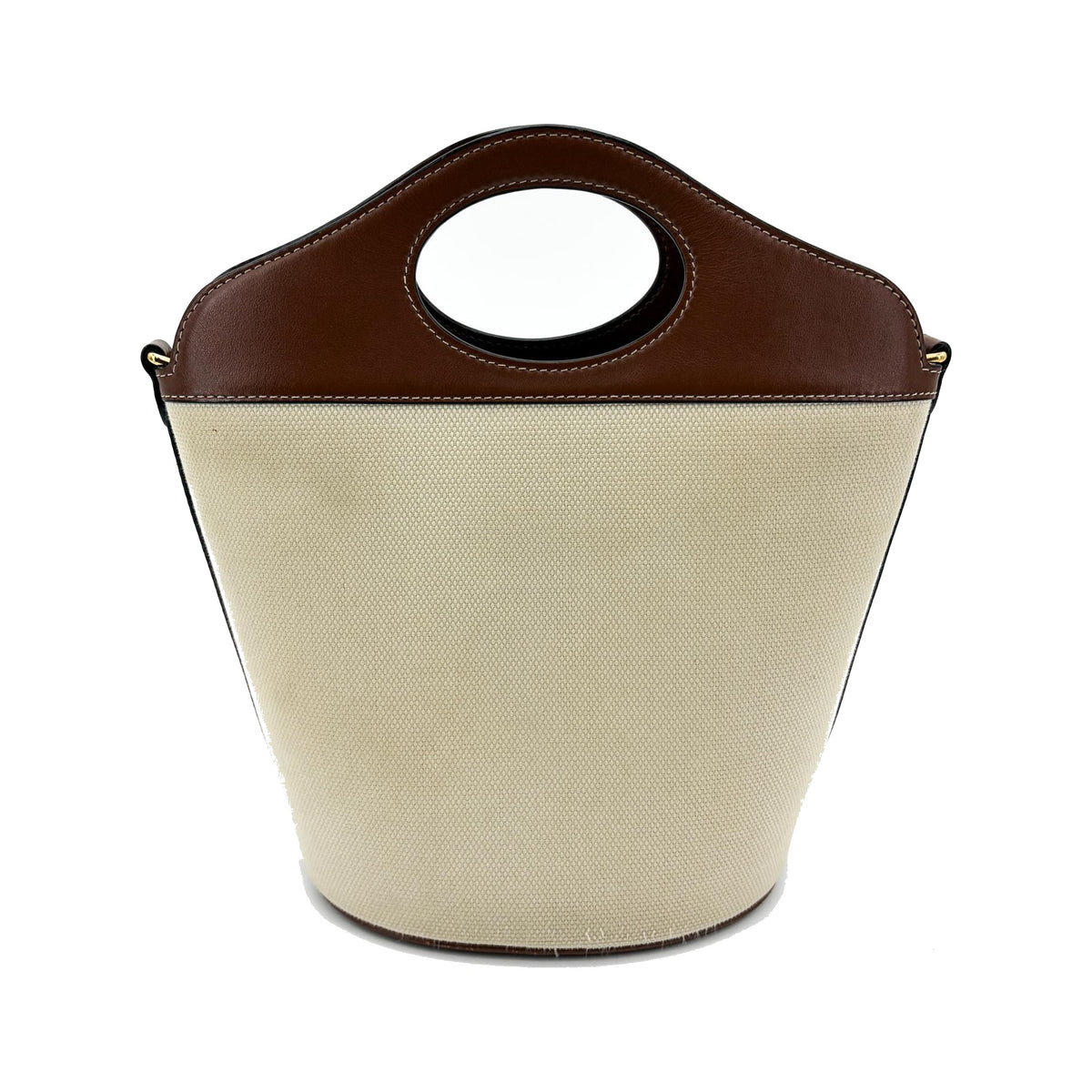 Burberry Pocket Bucket Canvas with Leather, Black, Canvas, Handbag