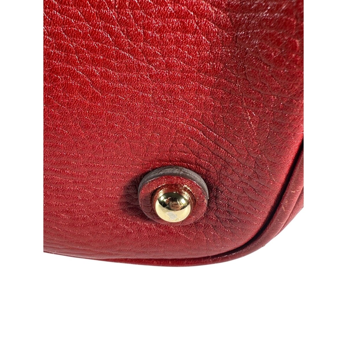 BURBERRY Red Calf Leather Shoulder Bag Nova Check Lining Purse Handbag Tote - Brandsamsara