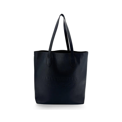 Burberry Remington Embossed Leather, Black, Leather, Tote Bag