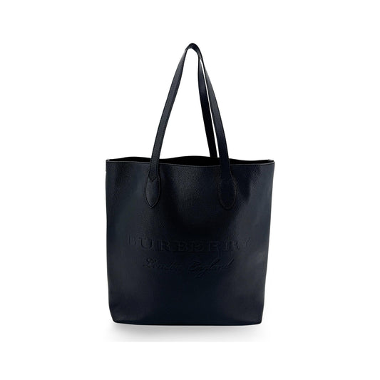 Burberry Remington Embossed Leather, Black, Leather, Tote Bag
