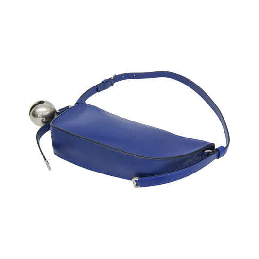 Burberry Shield Sling Leather, Blue, Leather, Shoulder Bag