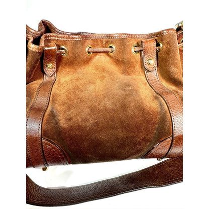 BURBERRY Suede Leather Drawstring Hobo - Brandsamsara
