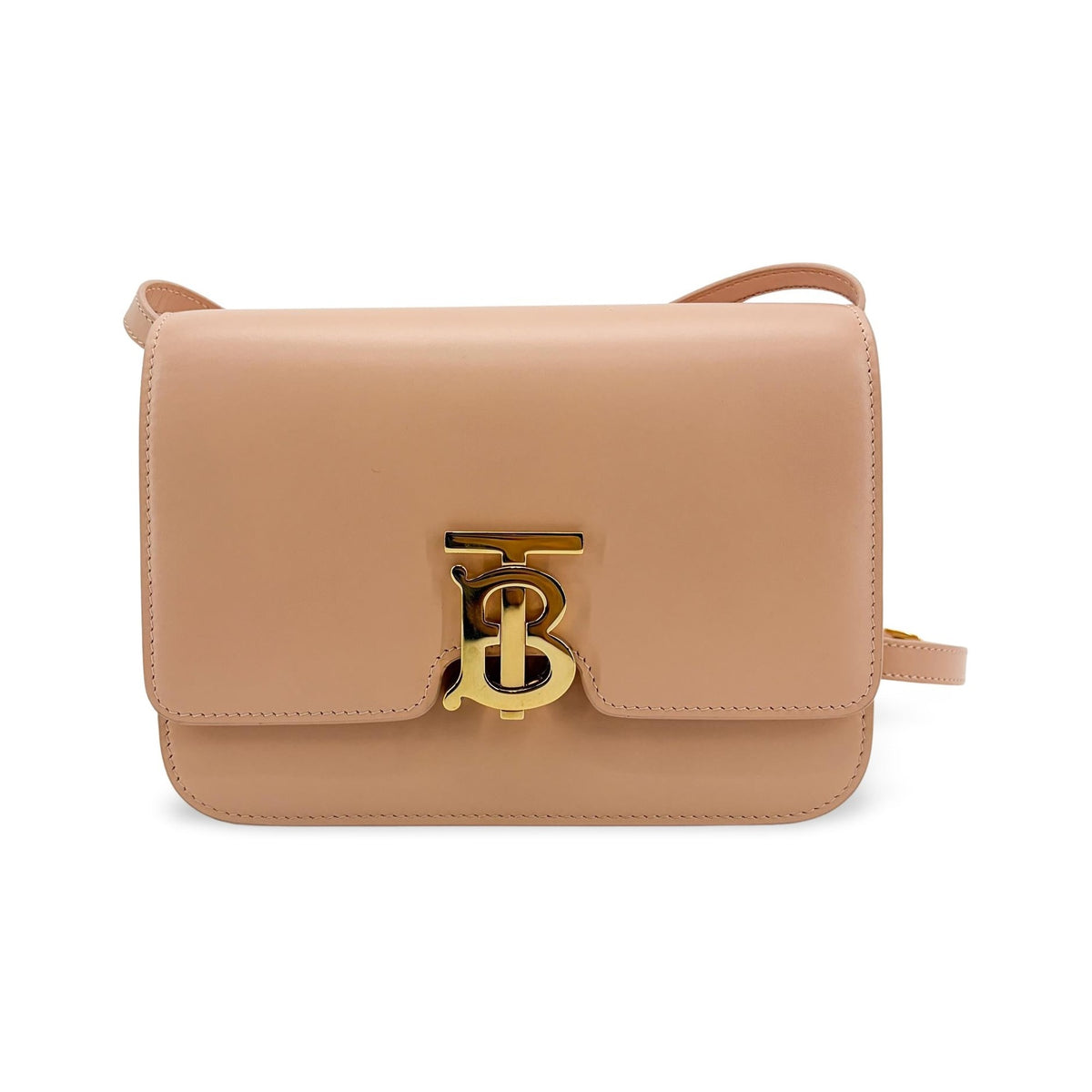 Burberry TB Shoulder Bag Leather, Beige, Leather, Shoulder Bag