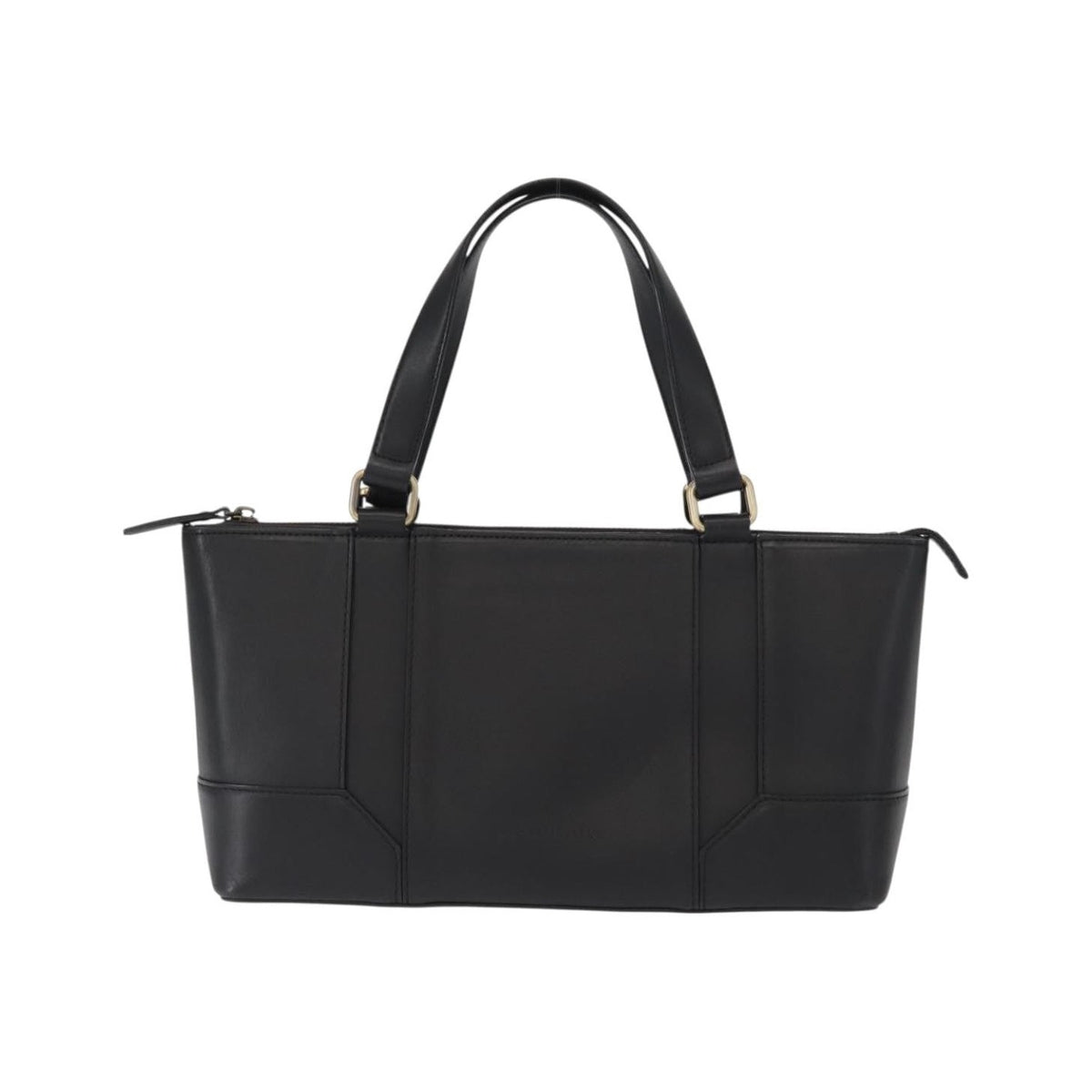 Burberry Vintage Vintage Check Coated Canvas, Black, Leather, Tote Bag