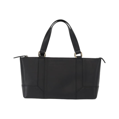 Burberry Vintage Vintage Check Coated Canvas, Black, Leather, Tote Bag