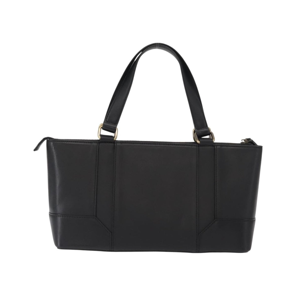 Burberry Vintage Vintage Check Coated Canvas, Black, Leather, Tote Bag