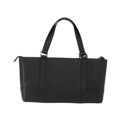 Burberry Vintage Vintage Check Coated Canvas, Black, Leather, Tote Bag