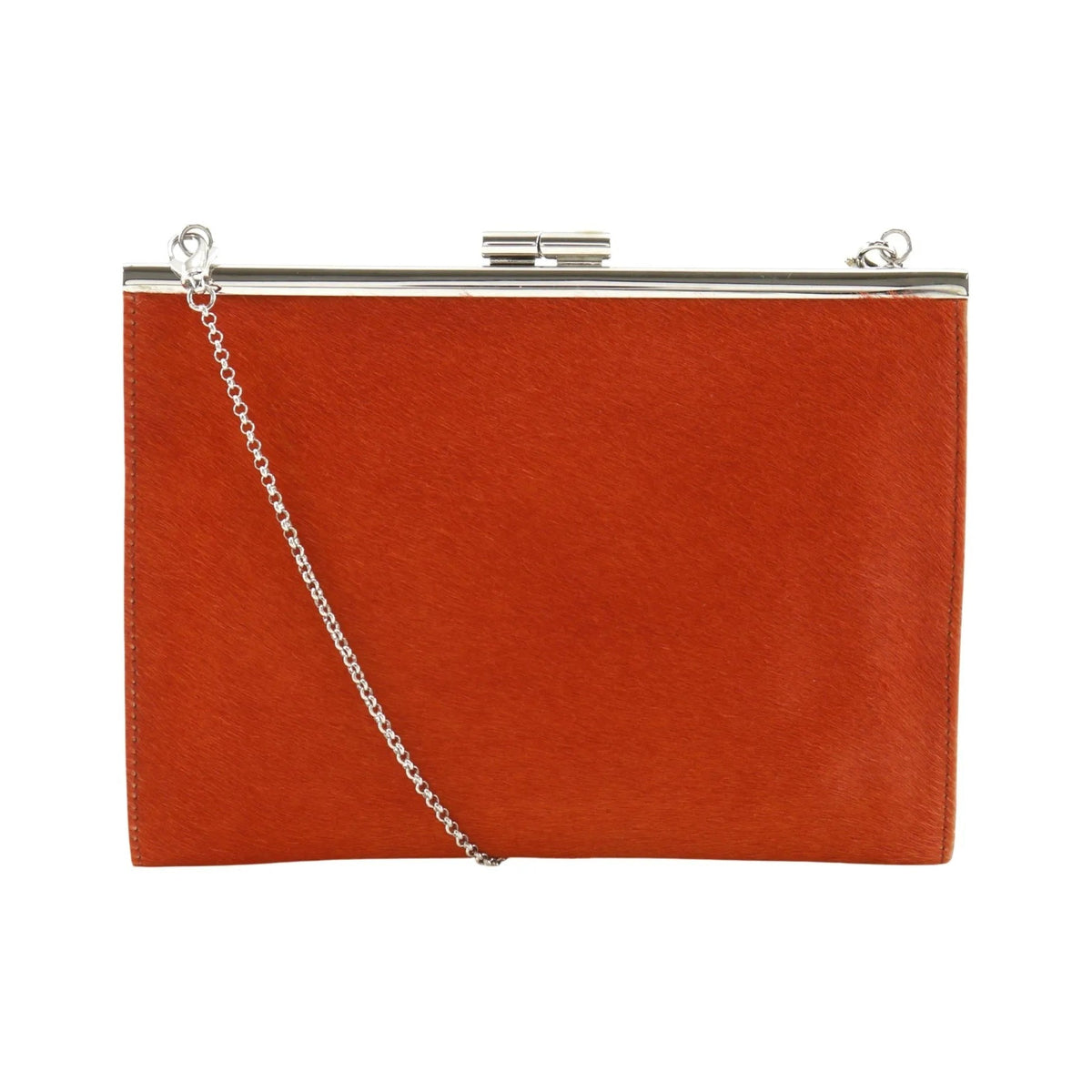 Bvlgari Chain Leather, Red, Leather, Shoulder Bag