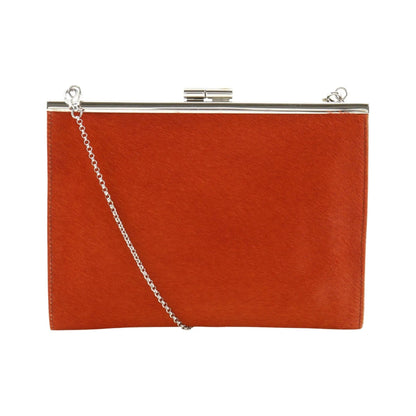 Bvlgari Chain Leather, Red, Leather, Shoulder Bag