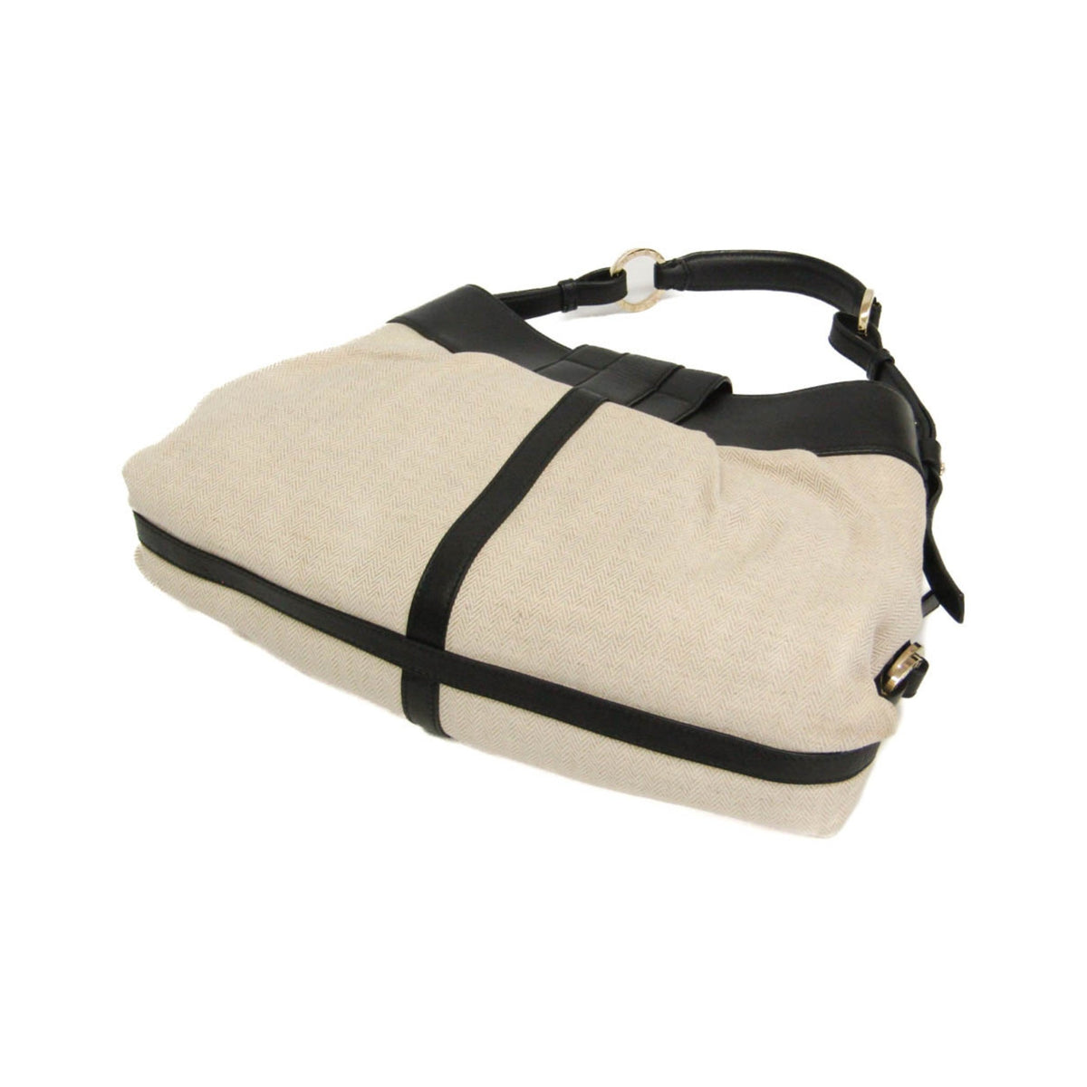 Bvlgari Chandra Canvas, Beige, Canvas, Shoulder Bag