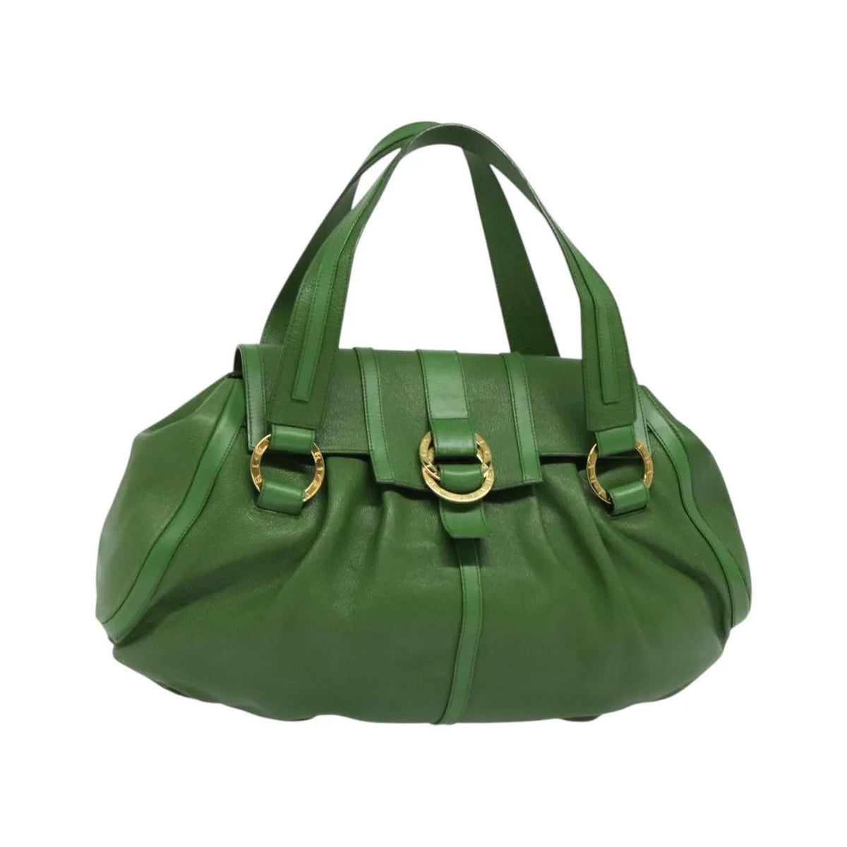Bvlgari Chandra Hobo Leather, Green, Leather, Handbag