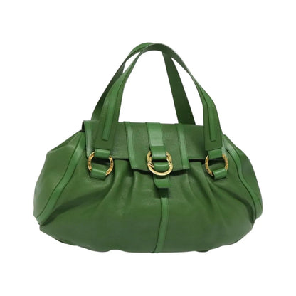 Bvlgari Chandra Hobo Leather, Green, Leather, Handbag